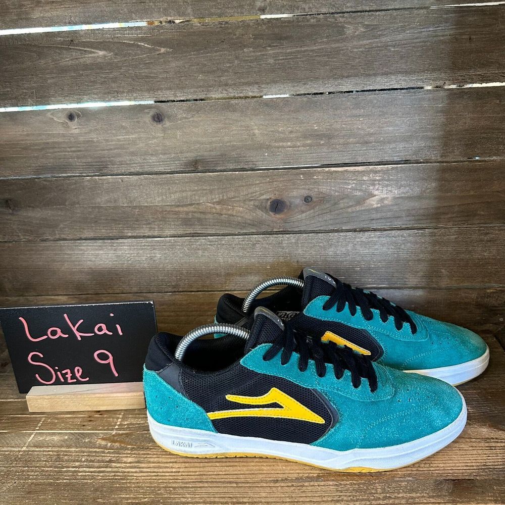 Mens Lakai XLK Sample Teal Suede‎ Skateboarding Shoes Sneakers Size 9 M GUC